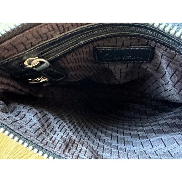 Cole Haan Leather Woven Small Bag with Geometric Design Chain Strap Crossbody - Picture 5 of 6